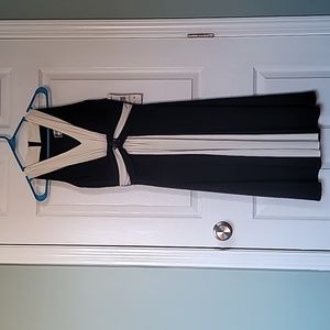 Jessica Howard Midi dress black white 4P NWT